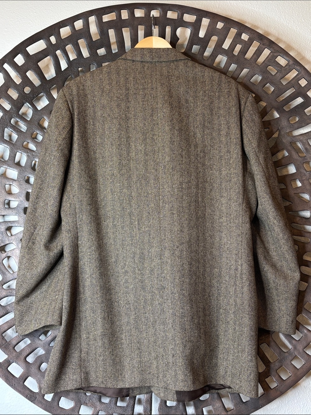 π€ Banana Republic Menβs Tweed Blazer 44R Brown Herringbone Wool Sport Coat π€ - Picture 4 of 16